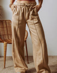 Drawstring Wide Leg Pants with Pockets