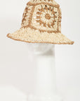Fame Contrast Geometric Wide Brim Hat