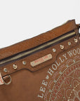 Nicole Lee USA Metallic Stitching Embroidery Inlaid Rhinestone Crossbody Bag