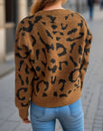 Leopard V-Neck Button Up Cardigan