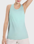 Light Gray Round Neck Wide Strap Active Tank