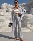 Honey Button Up Long Sleeve Top and Pants Set