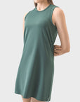 Light Gray Round Neck Sleeveless Active Dress