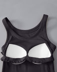 Dark Gray Round Neck Tank with Bra