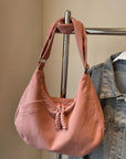 Ribbed Adjustable Strap Shoulder Bag