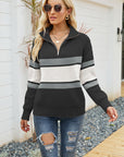 Quarter-Zip Collared Neck Sweater