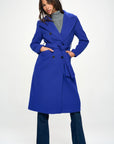 Coalition LA Double-Breasted Longline Coat with Belt