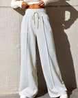 Honey Drawstring Elastic Waist Wide Leg Pants