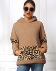 Ivy Lane Sherpa Leopard Long Sleeve Hoodie