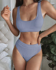 Rosy Brown Scoop Neck Wide Strap Two-Piece Swim Set Sentient Beauty Fashions Apparel & Accessories