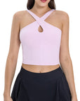 Black Crisscross Grecian Neck Active Cami