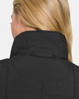 Zenana Zip Up Cropped Puffer Vest with Pockets