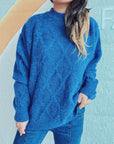 Diamond Round Neck Long Sleeve Sweater