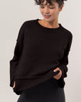 HYFVE Round Neck Dropped Shoulder Ribbed Sweater