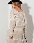 Thinkable Mixed-Stitch Front Tie Sweater Dress