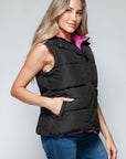 Snobbish Snap and Zip Closure Hooded Vest