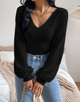 Honey V-Neck Long Sleeve T-Shirt