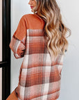 Plaid Button Up Long Sleeve Jacket