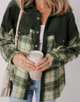 Snap Down Collared Neck Plaid Shacket