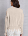 Lip Fringe Round Neck Sweater