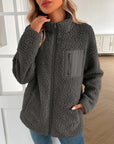 Ivy Lane Zip Up Long Sleeve Fuzzy Jacket