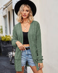 Cable-Knit Long Sleeve Cardigan