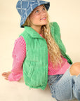 VERY J Zip Up Padded Corduroy Puffer Vest