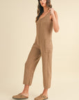 MABLE Sleeveless Knit Crop Jumpsuit with Pockets