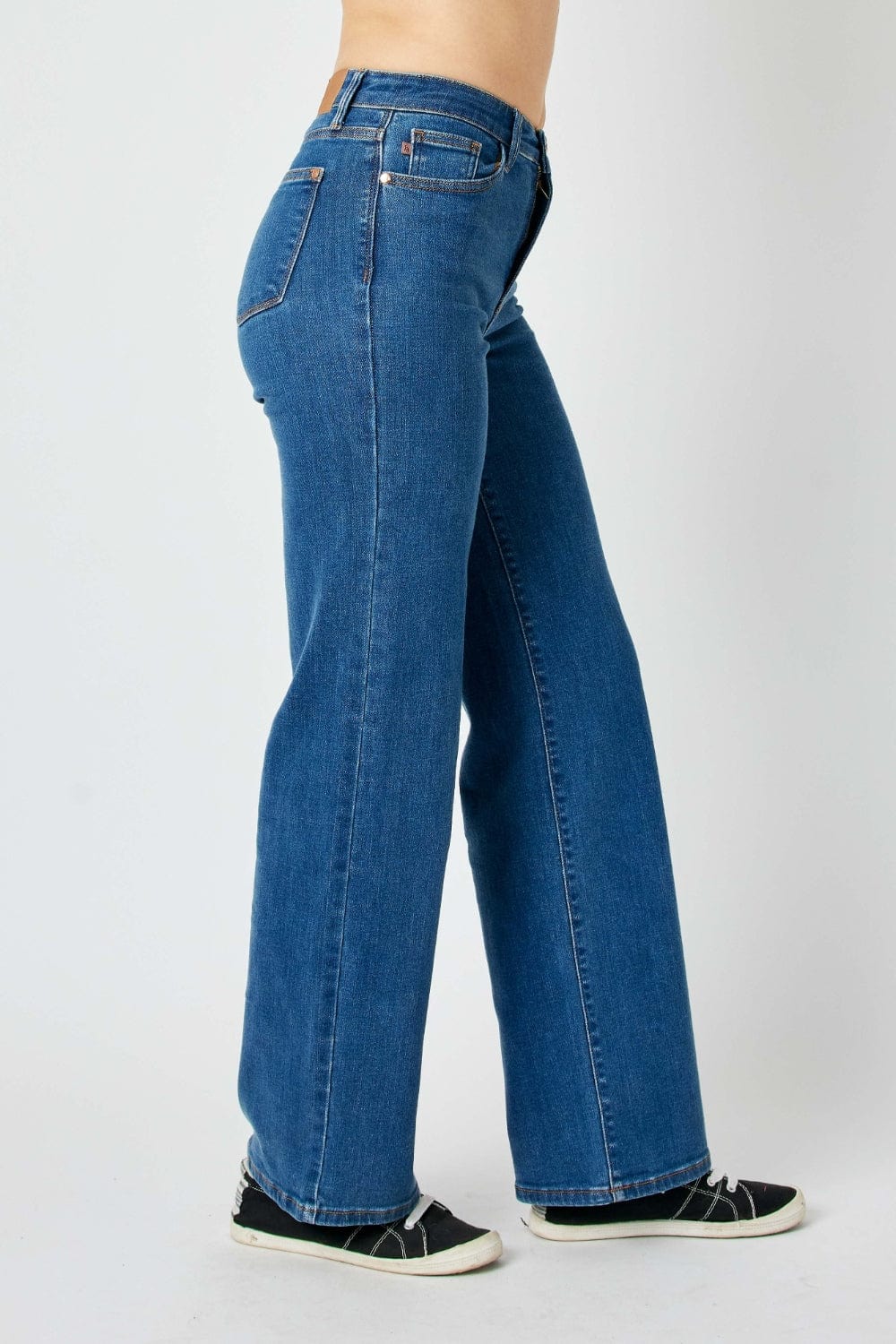 Light Gray Judy Blue Full Size High Rise Straight Jeans