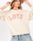 SAGE + FIG LOVE Path Applique Drop Shoulder Sweatshirt