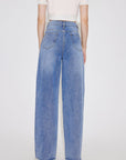 High Waist Straight Leg Jeans with Pockets