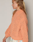 Tan POL Mock Neck Cable Knit Sweater