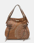 Nicole Lee USA Side Braided Tassel Inlaid Rhinestone Embroidery Hobo Bag