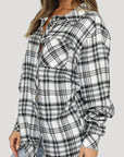 Plaid Collared Neck Long Sleeve Shirt