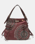 Nicole Lee USA Side Braided Tassel Inlaid Rhinestone Embroidery Hobo Bag