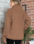 Turtleneck Dropped Shoulder  Pullover Sweater