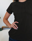 Black Round Neck Short Sleeve T-Shirt