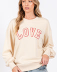 SAGE + FIG LOVE Path Applique Drop Shoulder Sweatshirt