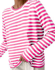 Striped Round Neck Long Sleeve Sweater