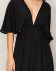 Black HYFVE Tie Back Maxi Split Cover Up Dress