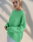 Basic Bae Round Neck Dropped Shoulder Sweater