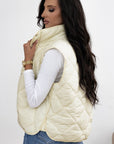 Snap Down Texture Vest Coat with Pockets