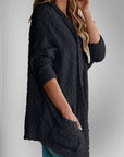 Double Take Pocketed Open Front Long Sleeve Cardigan