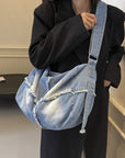 Raw Hem Gradient Crossbody Bag