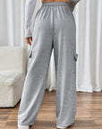 Perfee Drawstring Wide Leg Pants with Pockets