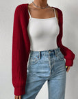 Honey Open Front Long Sleeve Cropped Cardigan