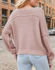 Dark Gray V-Neck Long Sleeve Sweater