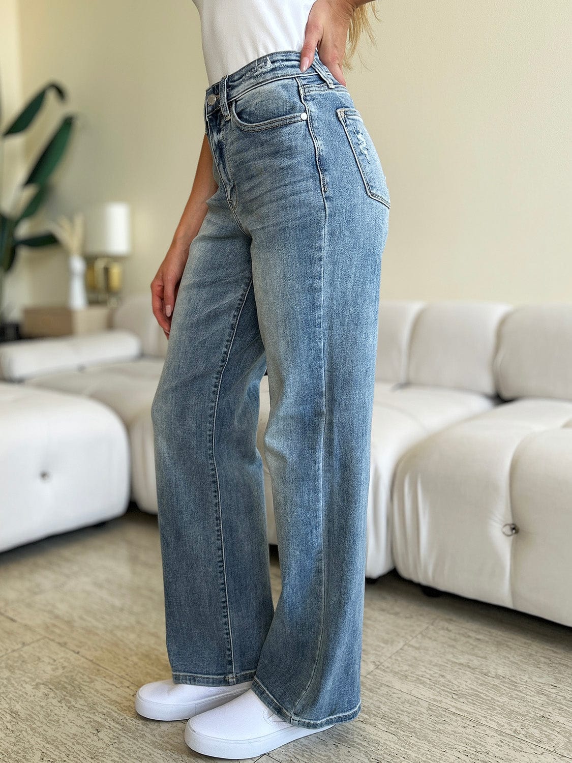 Dark Gray Judy Blue Full Size High Waist Straight Jeans