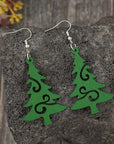 Christmas Tree Wooden Earrings