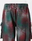 Dark Slate Gray Spray-Painted Wide Leg Cargo Jeans Sentient Beauty Fashions Apaparel & Accessories